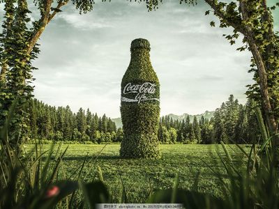 简约小清新绿色广告设计 自然与清新的视觉治愈